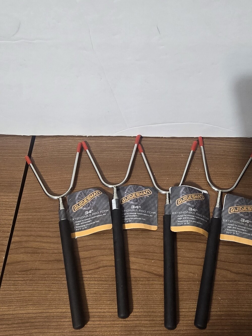 34" Extendable BBQ Fork - Black and Red Set Of 4